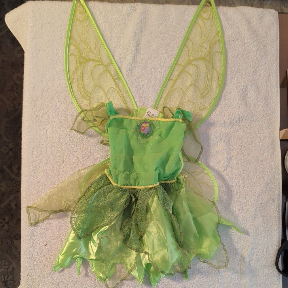 Authentic Disney Tinkerbell Childs Dress Costume Size XS (3T-4T)